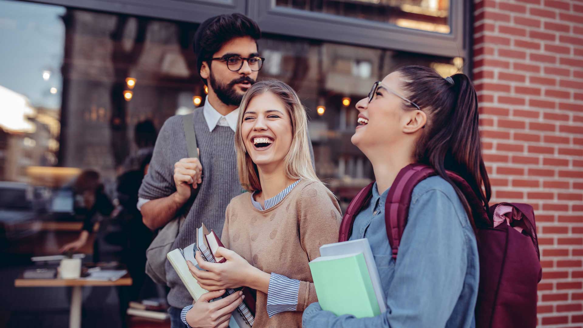 Laughing students