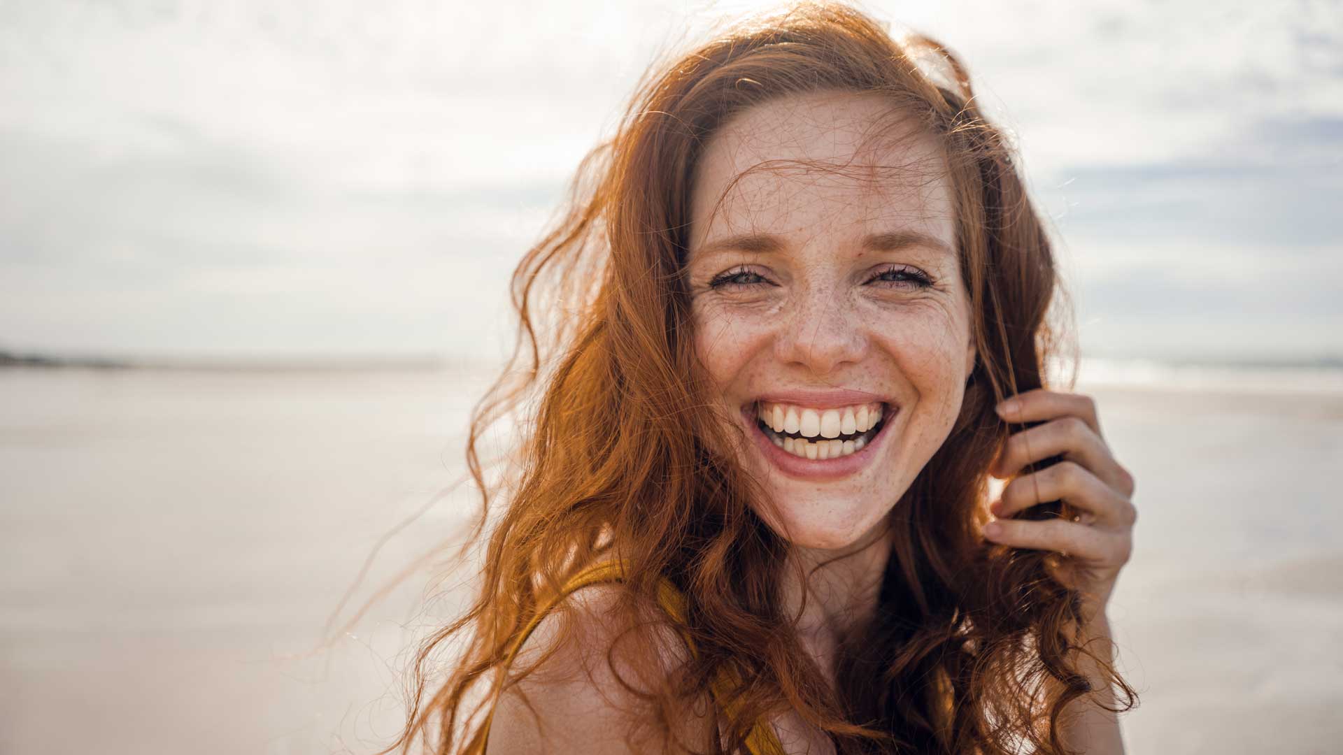 smiling girl on beach